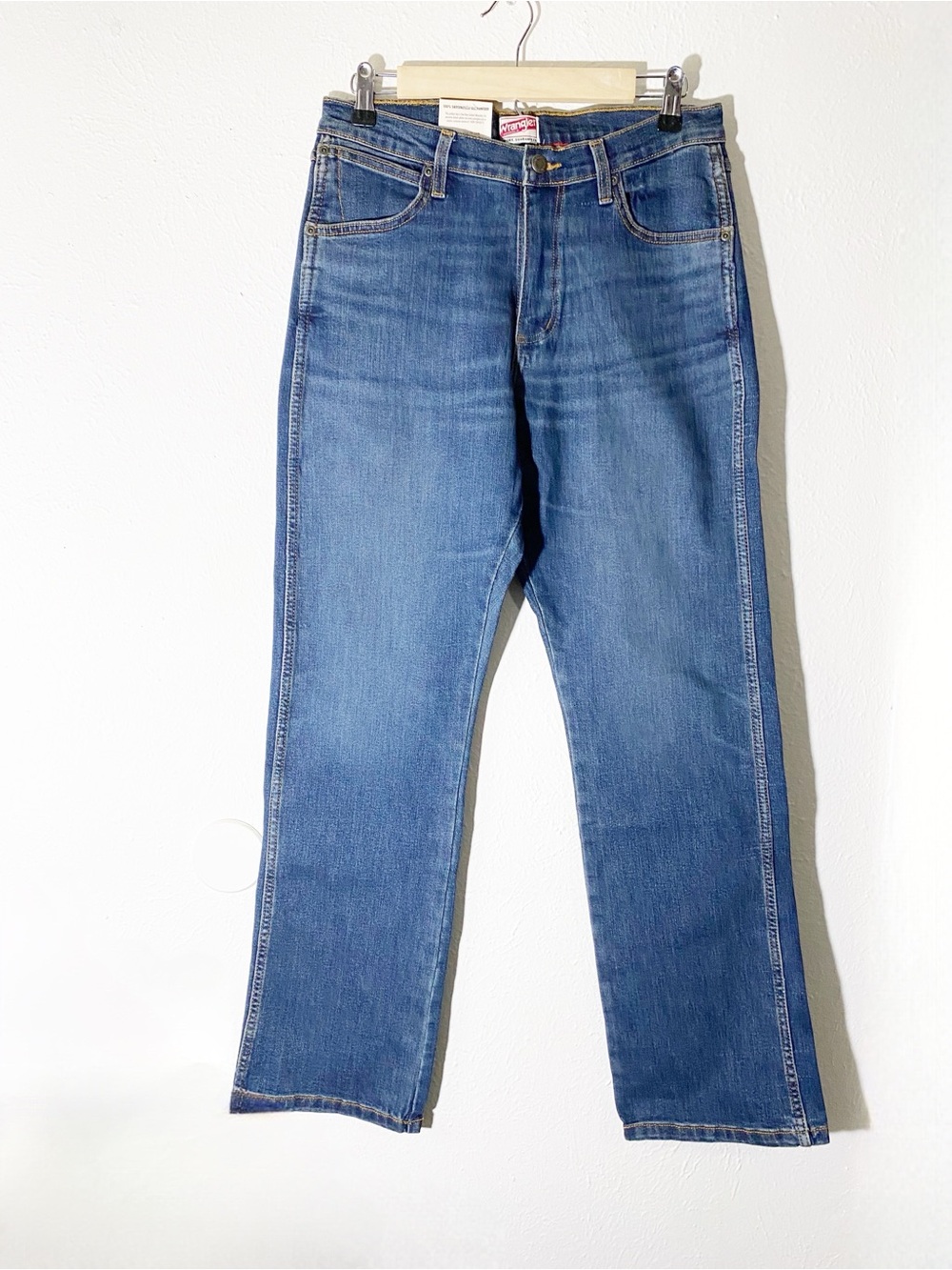 Wrangler Men's Blue Bootcut Jeans - Classic Dark Blue Denim